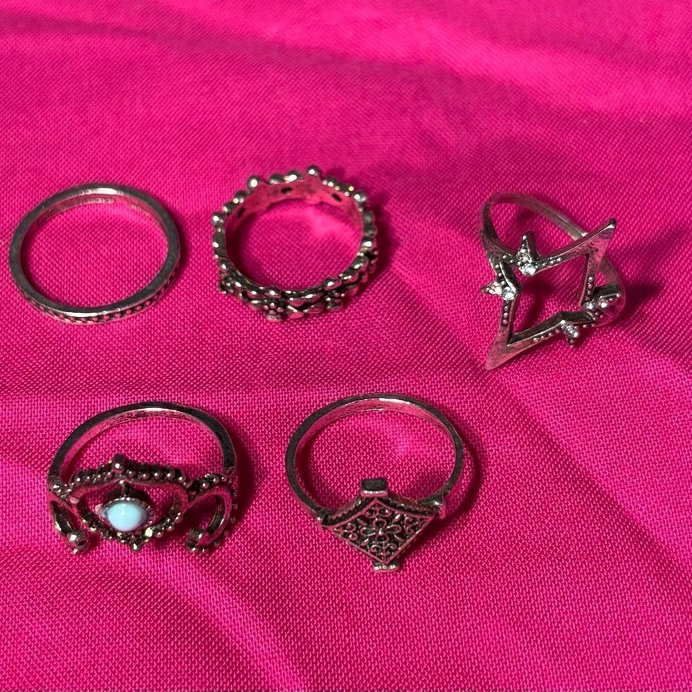5 Fashion Women’s Open Stacking Knuckle Adjustable Rings NWT
